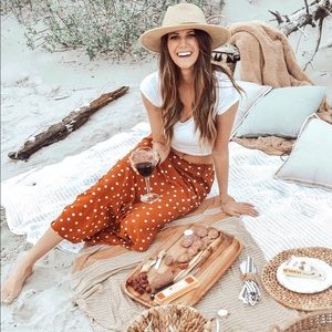 Polka dot midi skirt